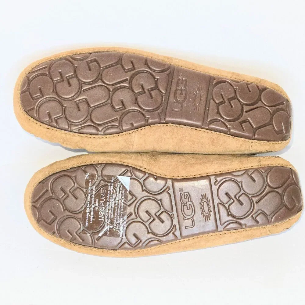 UGG Slip On Shoes Moccasin Dakota Suede/Wool Brown Women Sz 7 US (38 EU) NEW NIB